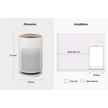 LG AS60GHCG0 Puricare 360 Hit Air Purifier With Compact And Complete Air Purification Brown | TBM Online