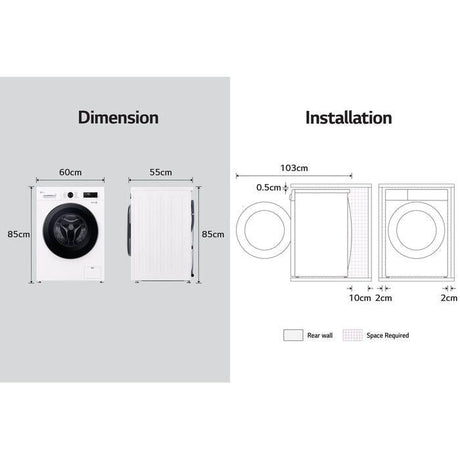 LG FB1209S5W 9kg Front Load Washer With 6 Motion Inverter Direct Drive | TBM Online