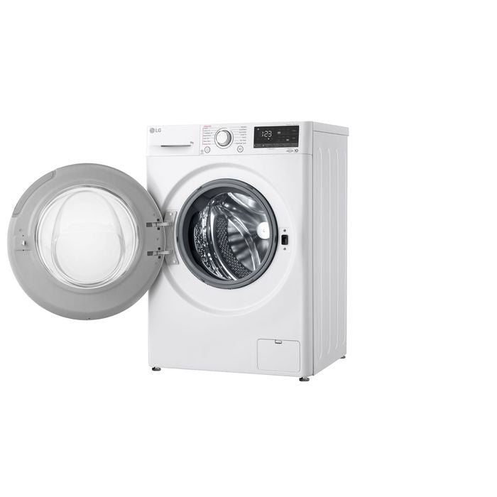 LG FV1209S5WA Front Load Washer 9.0kg ThinQ Tempered Glass Door Stainless Steel Lifter | TBM Online