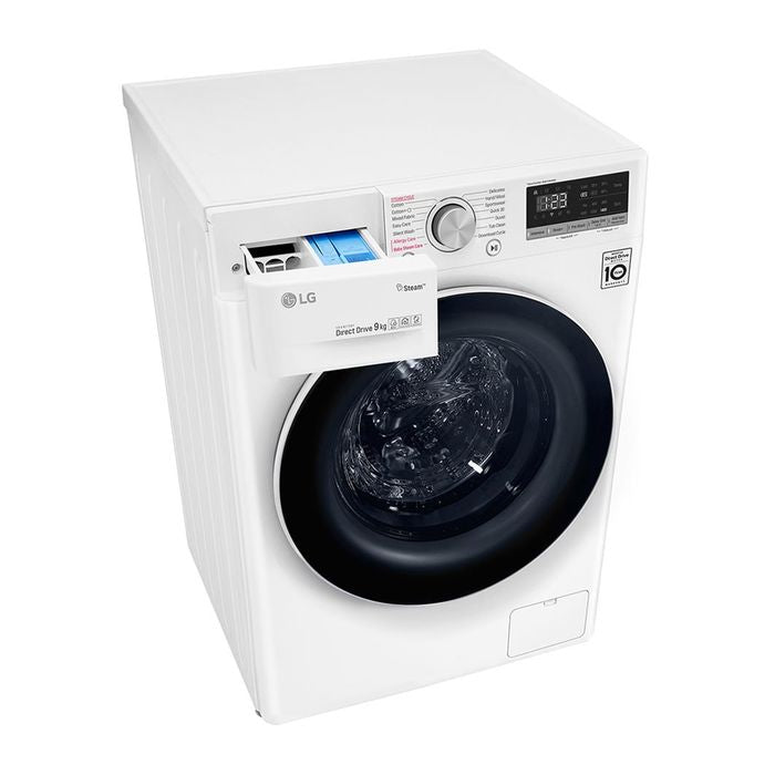 LG FV1409S4W Front Load Washer Inverter Direct Drive Spa Steam Add Item Smart Think Q 9.0Kg | TBM Online