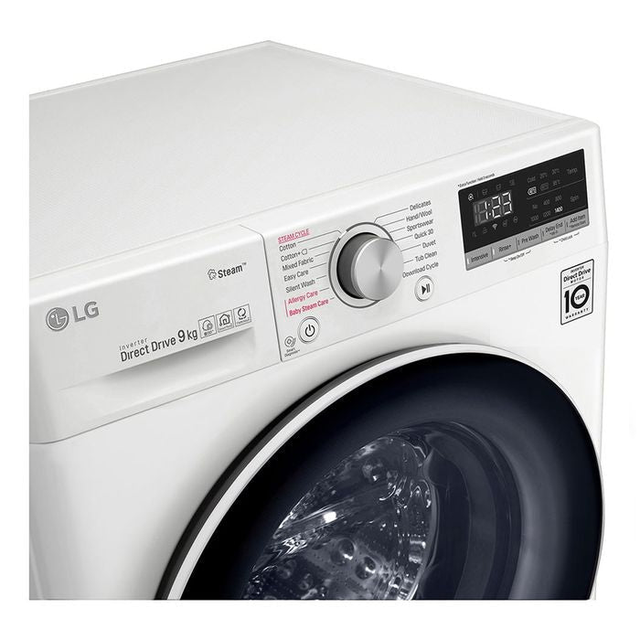 LG FV1409S4W Front Load Washer Inverter Direct Drive Spa Steam Add Item Smart Think Q 9.0Kg | TBM Online