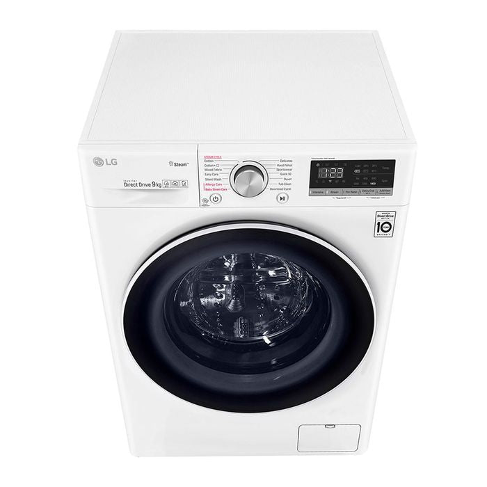 LG FV1409S4W Front Load Washer Inverter Direct Drive Spa Steam Add Item Smart Think Q 9.0Kg | TBM Online