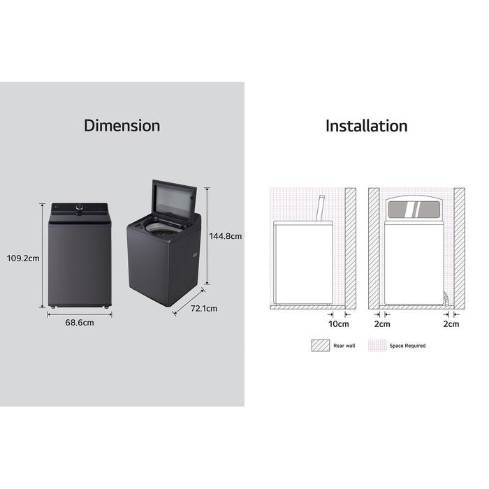 LG TX2725AT9J Top Load Washer 25kg With Intelligent Fabric Care | TBM Online