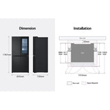 LG GC-V22FFQMB 4 Doors Fridge 431L French Door With Instaview Black Steel | TBM Online