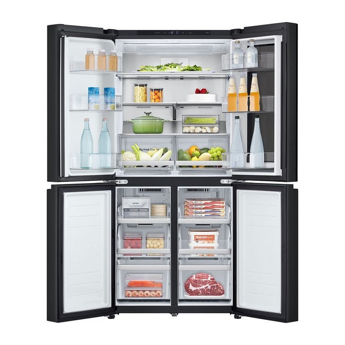 LG GC-V22FFQMB 4 Doors Fridge 431L French Door With Instaview Black Steel | TBM Online