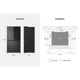LG GC-V24FFCHB 4 Doors Fridge 601L French Door With Instaview Matte Black | TBM Online