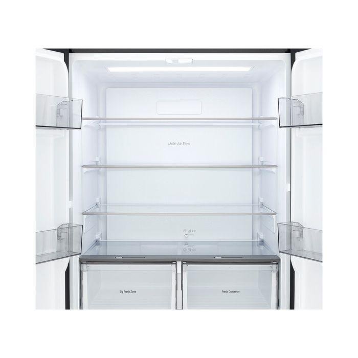 LG GCFB48FPGAM 4 Door Fridge 502L Black Glass | TBM Online