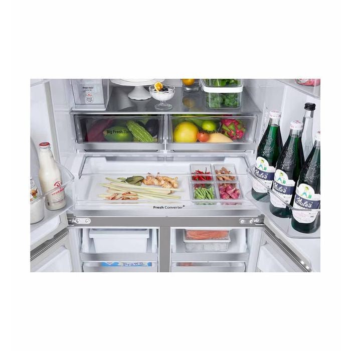 LG GV - B25FFGPB French Door Fridge 617L With Auto Ice Maker In White Glass Finish | TBM Online