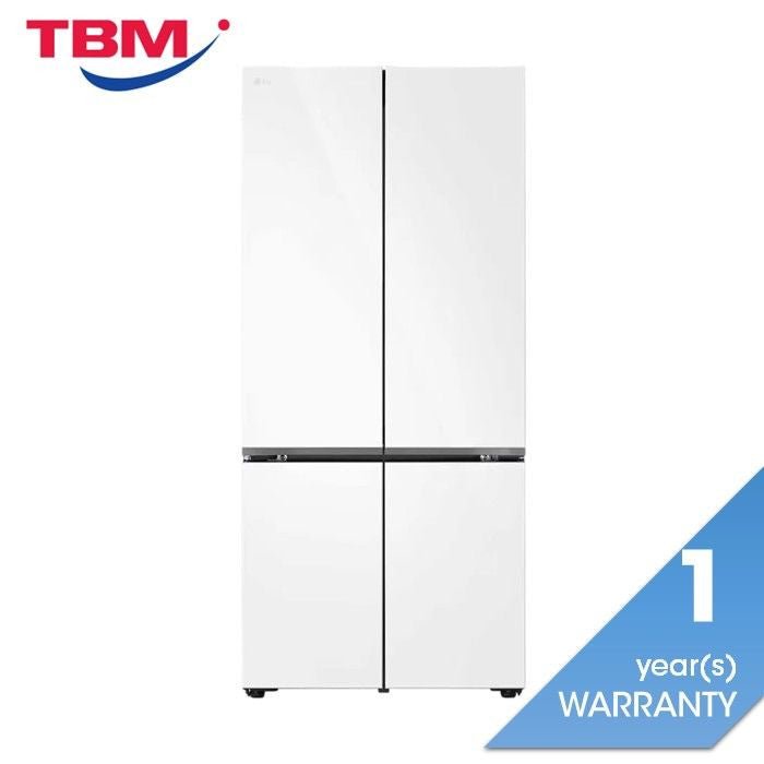 LG GV - B25FFGPB French Door Fridge 617L With Auto Ice Maker In White Glass Finish | TBM Online