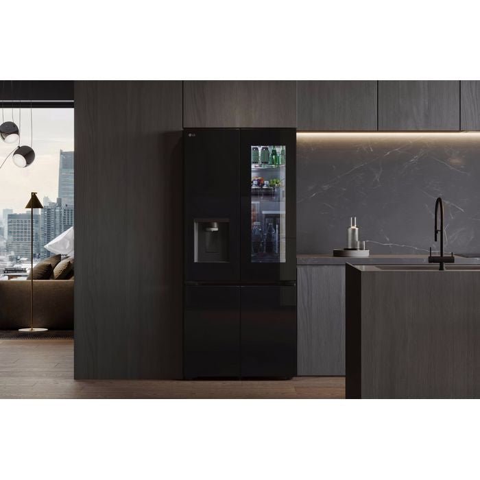 LG GV - K25FFGEB 4 Doors Fridge 612L Smart Inverter Hygiene Fresh Black Glass | TBM Online