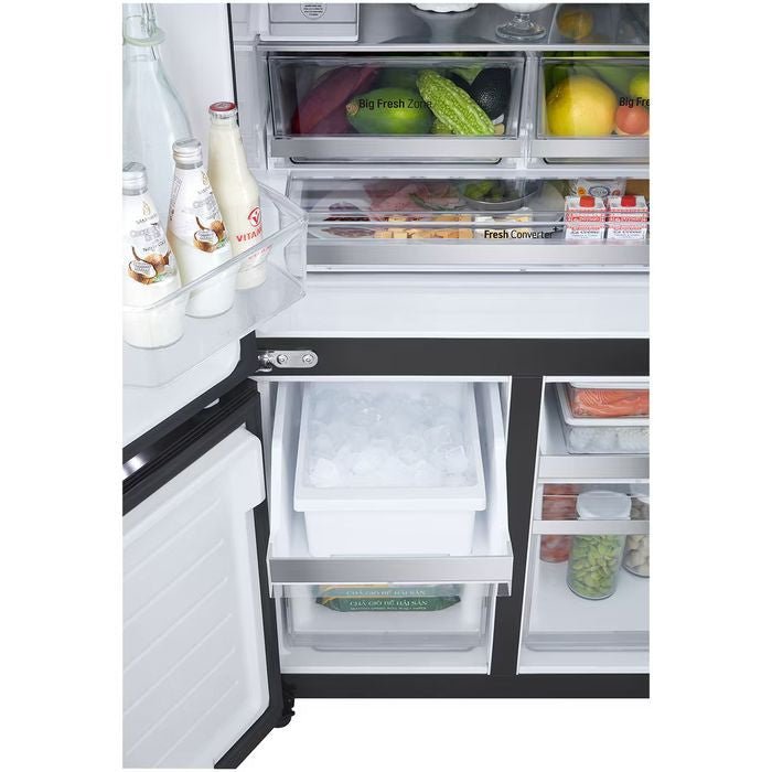 LG GV - K25FFGEB 4 Doors Fridge 612L Smart Inverter Hygiene Fresh Black Glass | TBM Online
