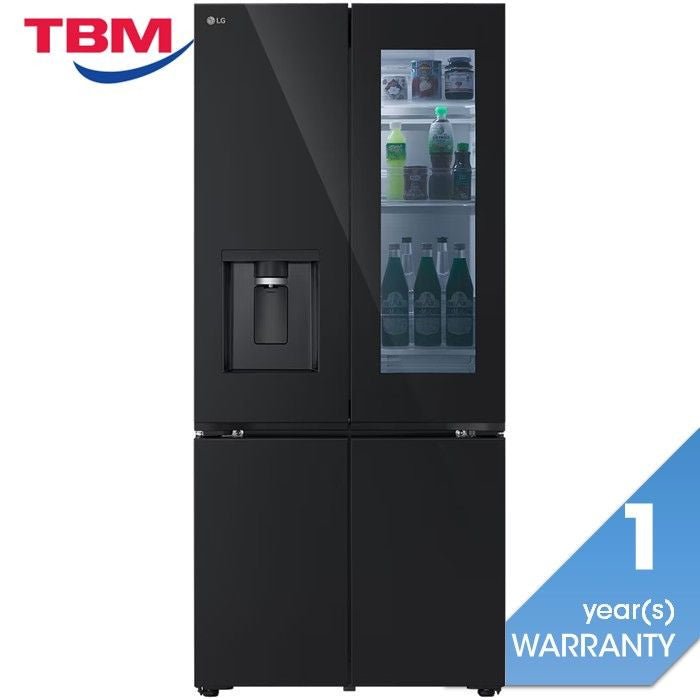 LG GV - K25FFGEB 4 Doors Fridge 612L Smart Inverter Hygiene Fresh Black Glass | TBM Online