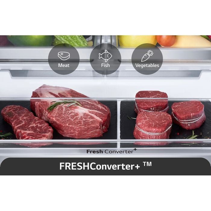 LG GV - K25FFGEB 4 Doors Fridge 612L Smart Inverter Hygiene Fresh Black Glass | TBM Online