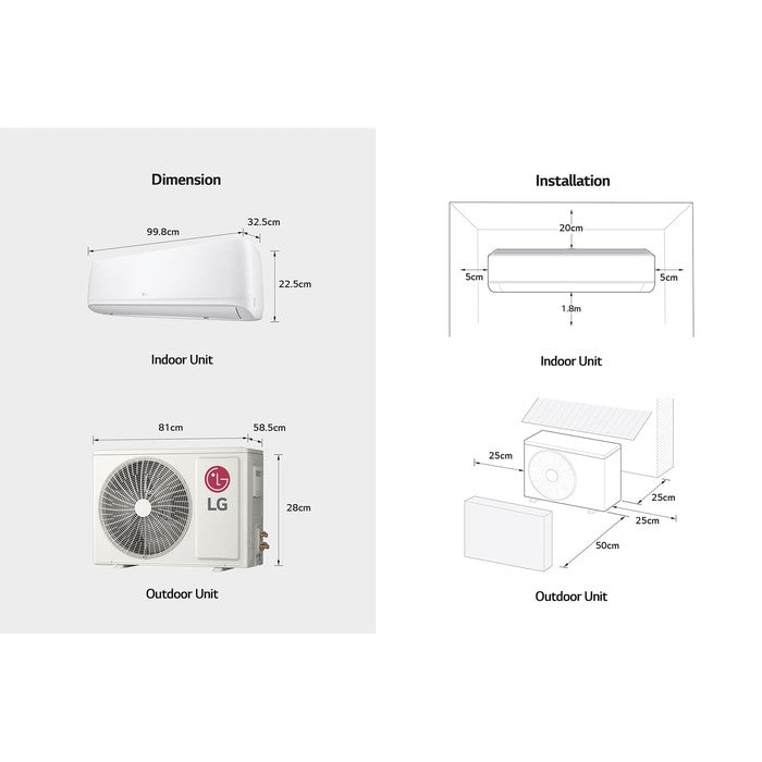 [2.0HP][Non - Inverter] LG S3 - C18HZCAA Air Cond 2.0HP Non - Inverter R32 | TBM Online