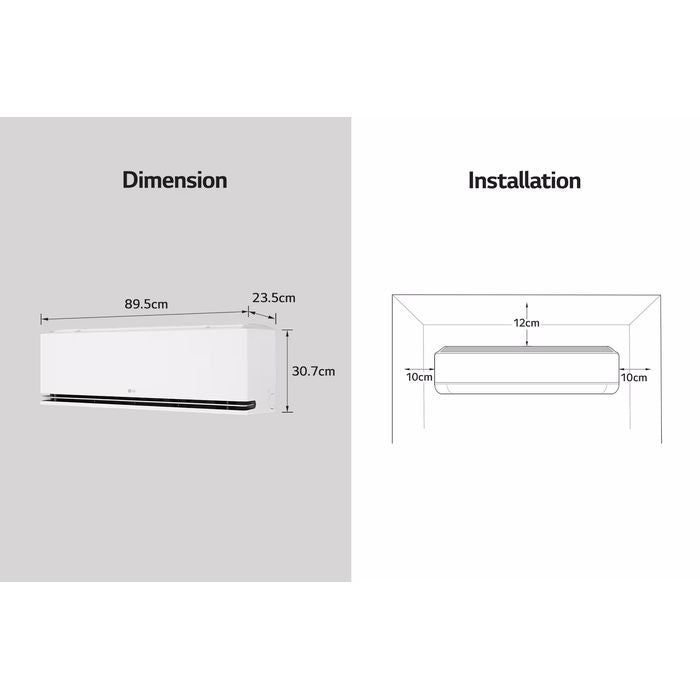LG IN:S3NQ120A1DA Air Cond 1.5HP Wall Mounted DualCool AI Air Inverter R32 | TBM Online