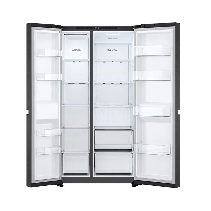 LG GC - B257KQJW Side By Side Fridge Smart Inverter Compressor, Smart Diagnosis 654L Matt Black | TBM Online