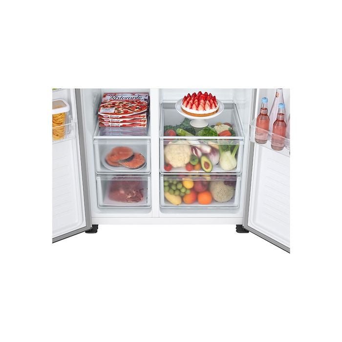 LG GC - B507PQAM Side By Side Fridge 508L Inverter Linear Cooling Silver | TBM Online