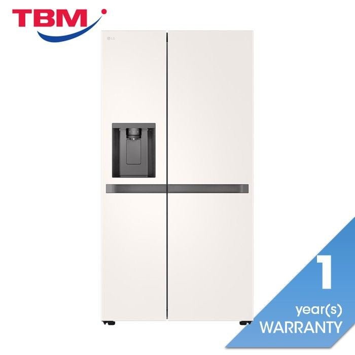 LG GC - L257KQKW Side By Side Fridge 635L Smart Inverter Linear Cooling Beige Metal | TBM Online
