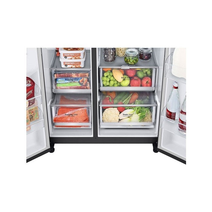 LG GC - M257CGFL Side By Side Fridge Smart Inverter Wifi N635L White Glass | TBM Online