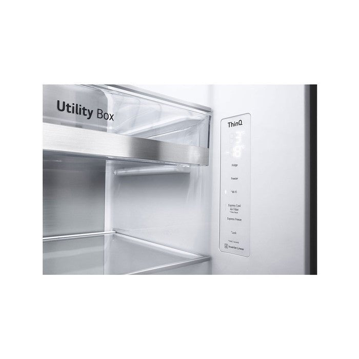 LG GC - M257CGFL Side By Side Fridge Smart Inverter Wifi N635L White Glass | TBM Online