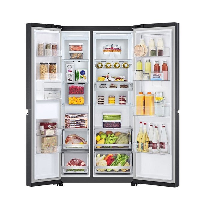 LG GC - M257CGFL Side By Side Fridge Smart Inverter Wifi N635L White Glass | TBM Online