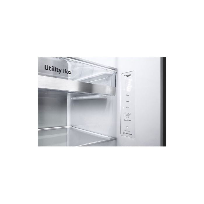 LG GC - V257CQFW Side By Side Fridge 655L Inverter Linear Hygiene Fresh Matte Black | TBM Online