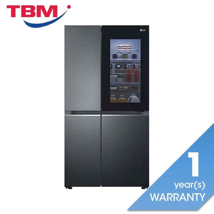 LG GC - V257CQFW Side By Side Fridge 655L Inverter Linear Hygiene Fresh Matte Black | TBM Online