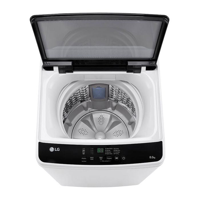 LG T2108NT1W1 Top Load Washer 8.0kg Non - Inverter Tempered Glass Lid | TBM Online