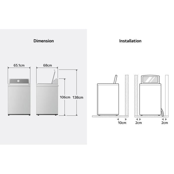LG TX2516DT5O 16kg Top Load Washing Machine with Intelligent Fabric Care | TBM Online