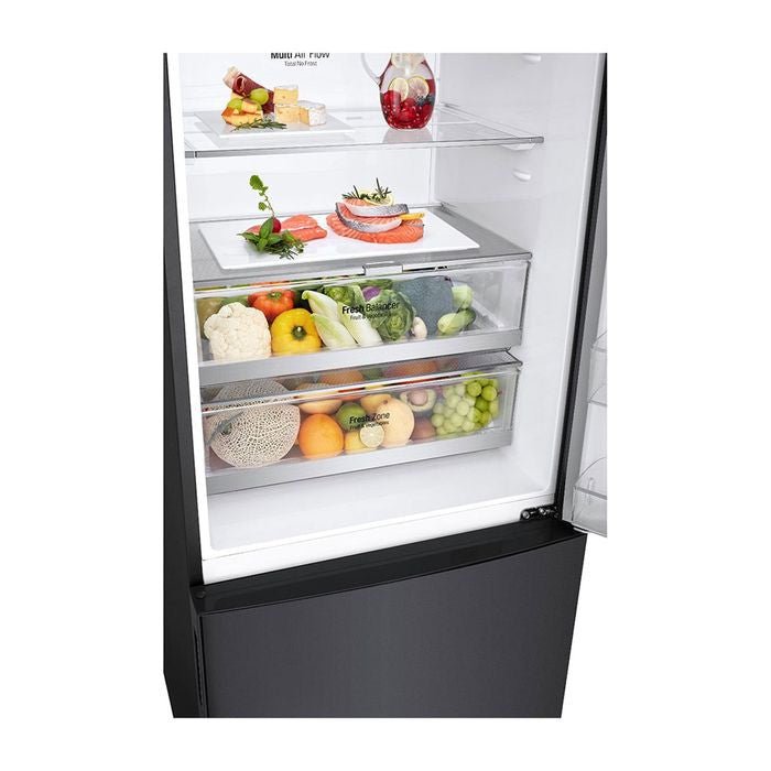 LG GC - B569NQCM 2 Doors Fridge 455L Trimless Tempered Glass Shelf Matte Black | TBM Online