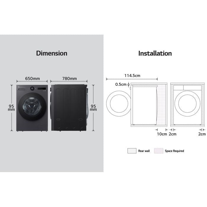 LG F2520RNTKA Washer Dryer 20kg/10kg Turbowash ThinQ | TBM Online