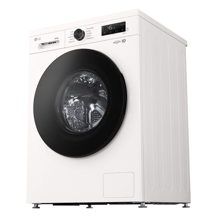 LG FB1208R5W Front Load Washer 8kg Dryer 5kg Tempered Glass Door Inverter White | TBM Online