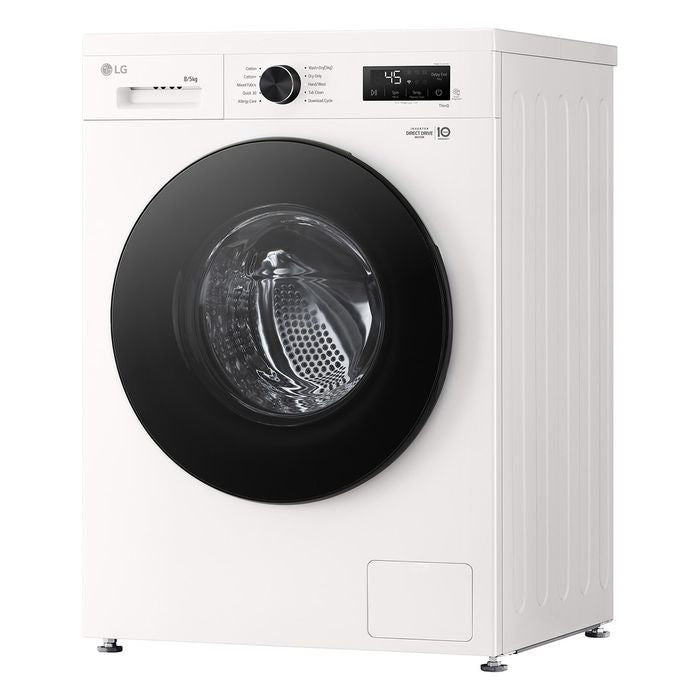 LG FB1208R5W Front Load Washer 8kg Dryer 5kg Tempered Glass Door Inverter White | TBM Online