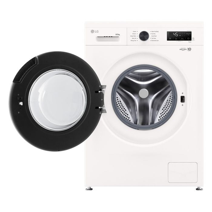 LG FB1208R5W Front Load Washer 8kg Dryer 5kg Tempered Glass Door Inverter White | TBM Online