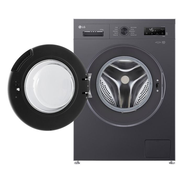 LG FB1209R5M Front Load Washer 9kg Dryer 5kg Tempered Glass Door Inverter Matte Black | TBM Online
