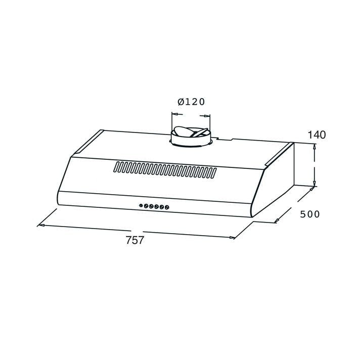 Midea MCH - 76MSS Slim Hood Suction 900M3/H | TBM Online