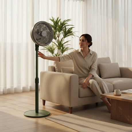 Elba ESF - FT1004(GN) 10" 5 Fan Blades Stand Fan Green | TBM Online