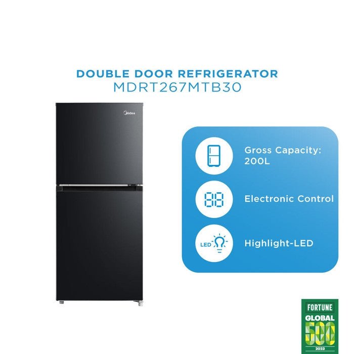 Midea MDRT306MTB30 2 Doors Fridge 240L Non Inverter | TBM Online