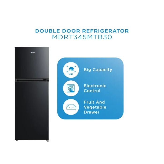 Midea MDRT345MTB30 2 Doors Fridge 280L Non Inverter R600A | TBM Online
