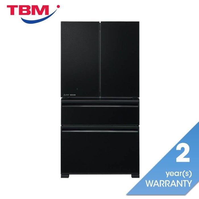 Mitsubishi MR - LX68EM GBK 4 Doors Fridge Neuro Inverter Glass G630L Glassy Black | TBM Online