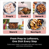 [NEW] Ninja AS101SMBL CRISPi Pro Glass Air Fryer PFAS FREE, Temperature Control - Cyberspace [Medium & XL Containers] | TBM Online