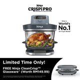 [NEW] Ninja AS101SMBL CRISPi Pro Glass Air Fryer PFAS FREE, Temperature Control - Cyberspace [Medium & XL Containers] | TBM Online