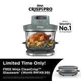 [NEW] Ninja AS101SMGY CRISPi Pro Glass Air Fryer PFAS FREE, Temperature Control - Ash Grey [Medium & XL Containers] | TBM Online
