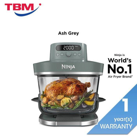 [NEW] Ninja AS101SMGY CRISPi Pro Glass Air Fryer PFAS FREE, Temperature Control - Ash Grey [Medium & XL Containers] | TBM Online