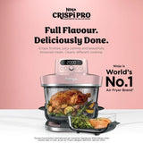 [NEW] Ninja AS101SMPK CRISPi Pro Glass Air Fryer PFAS FREE, Temperature Control - Rose Quartz [Medium & XL Containers] | TBM Online