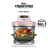 [NEW] Ninja AS101SMPK CRISPi Pro Glass Air Fryer PFAS FREE, Temperature Control - Rose Quartz [Medium & XL Containers] | TBM Online