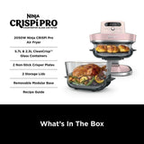[NEW] Ninja AS101SMWH CRISPi Pro Glass Air Fryer PFAS FREE, Temperature Control - Bone White [Medium & XL Containers] | TBM Online