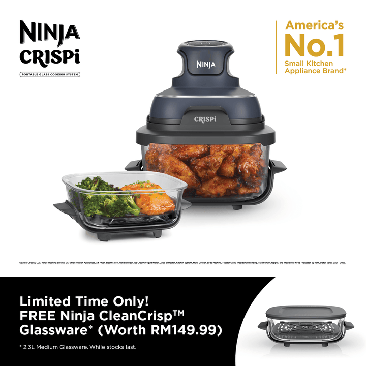 Ninja FN101SMGYFOC Air Fryer Crispi Cyberspace + Medium Batch Container | TBM Online