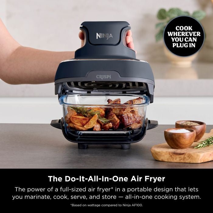 Ninja FN101SMGYFOC Air Fryer Crispi Cyberspace + Medium Batch Container | TBM Online