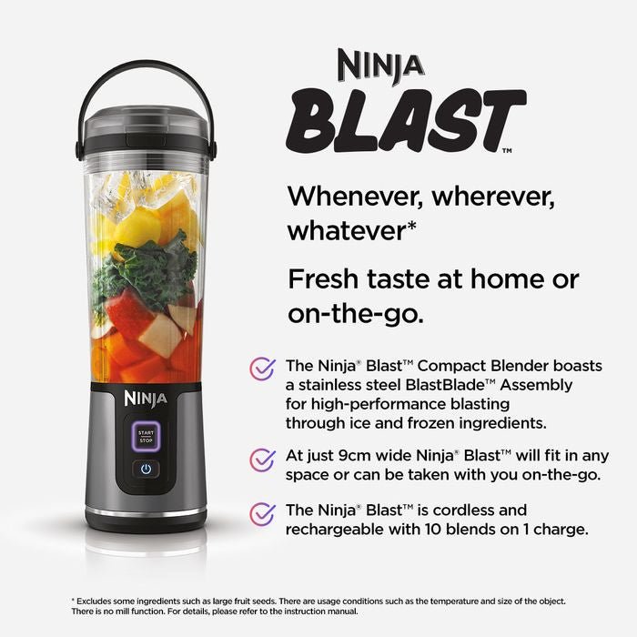 Ninja BC151 BLACK Blast Portable Blender 0.79kg Black | TBM Online